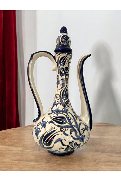 STORESZA El Yapımı Kütahya Çini Ibrik Vazo Ve Tabak Seti