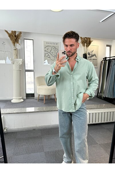 UTTBASİC Giesto Oversize Fresh Keten Gömlek