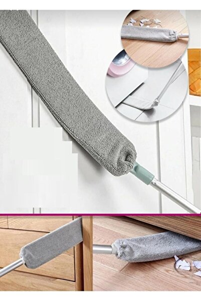 elfnur Pratik Mikrofiber Başlıklı Girintili Yüzey Dip Köşe Raf Temizleme Sihi...