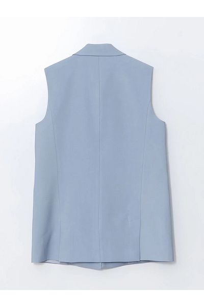 LC Waikiki Vestă clasică pentru femei LCW Modest Blue Jacket Guler