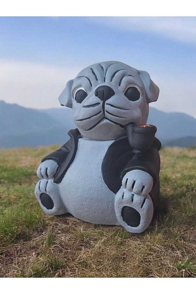 GLOBELUX Διακοσμητικός Πολυτελής Σχεδιασμός Panda And Dog Ash Tray Τασάκι (Σετ 2)