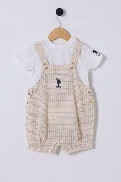 U.S. Polo Assn. Baby Boys Plaid Patterned Jumpsuit Set
