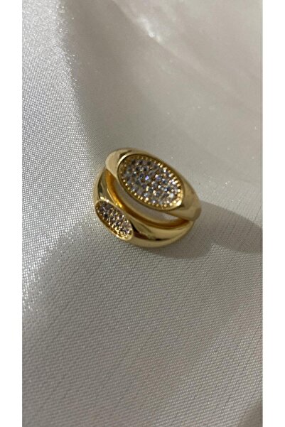 RODYUM KAPLAMA AYARLANABİLİR TAŞLI ŞIK GOLD  RENK YÜZÜK
