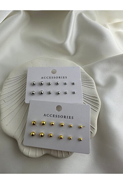 GREENSEA Gold and Silver Women's Ball Earrings