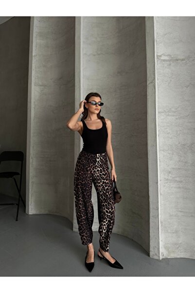 MevaMoss Leopard Pattern Shalwar Model Balloon Trousers
