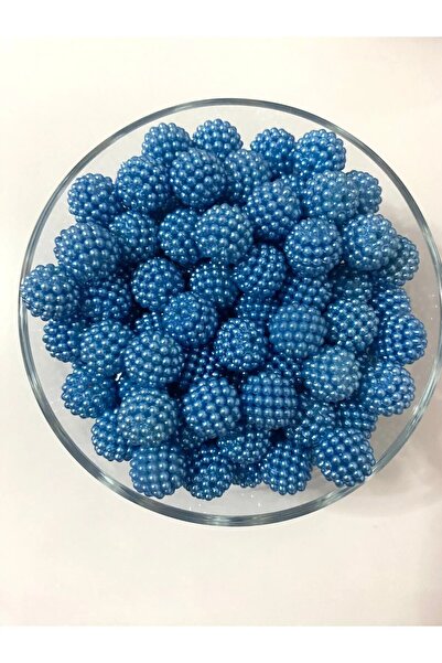 BEİLYS COSMETİCS & ACCESSORY 50 гр. 14 мм сини перлени мъниста с цвят на къпи...