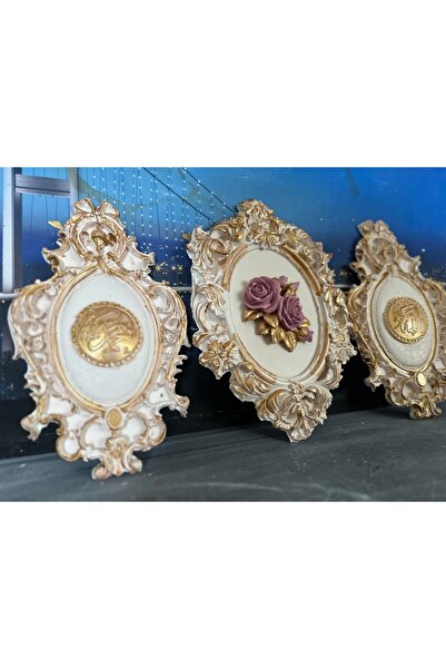 busraconcept Allah Muhammet și trandafir set de 3 bucăți 30cm