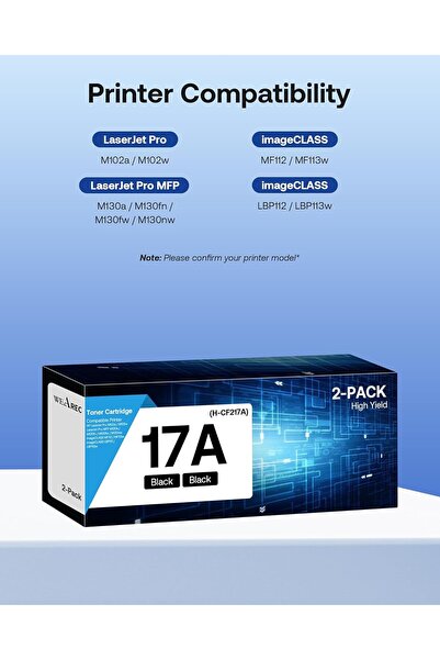 HP 17A TONER CF217A with Laserjet Pro MFP M130a M130fn M130fw M130nw Laserjet Pro M102a M102w(2-ADET)
