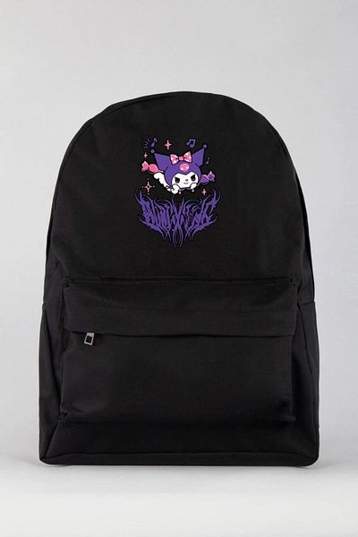 weywot Black Kuromi Purple Fringed Printed School Bag Backpack