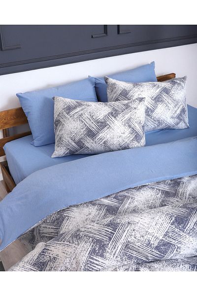 ÇIQRIK HOME Set cuvertură de pilota Ranforce cu model de frânghie dublă cu cearșafuri