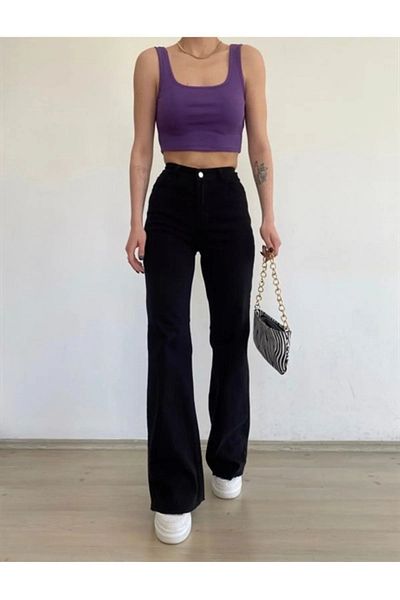 LİMABEL Rukiye Milano Candy - Black High Waist Loose Pants, Wide Leg Pantalon 2025