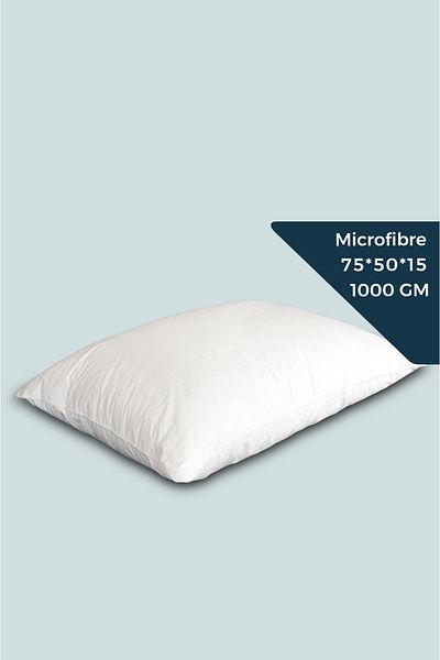 Art Comfort 1000g Low Profile Hotel Pillow with Super Soft Microfiber Filling and Neck Support