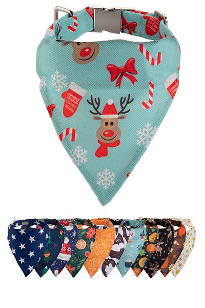 Elvellon Airtag Compatible Bandana Dog Collar – 3 Sizes, 8 Pattern Options |   Durable and Stylish