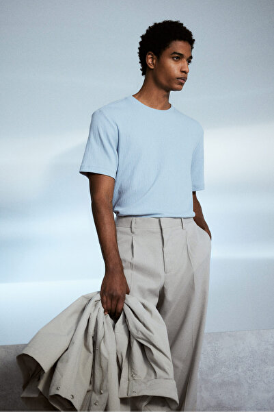 H&M Tekstüre Tişört Regular Fit