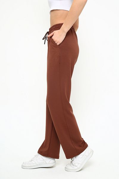 OPENDO Γυναικείο καφέ αθλητικό παντελόνι Modal Content Fabric Relaxed Fit