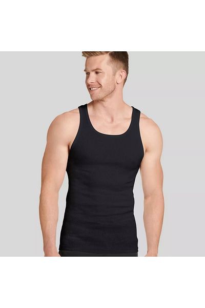 JOCKEY Men's Staynew 100% Cotton A-Shirt Tank Jockey Men's 100% Cotton A-Shirt Tank Pack of 3