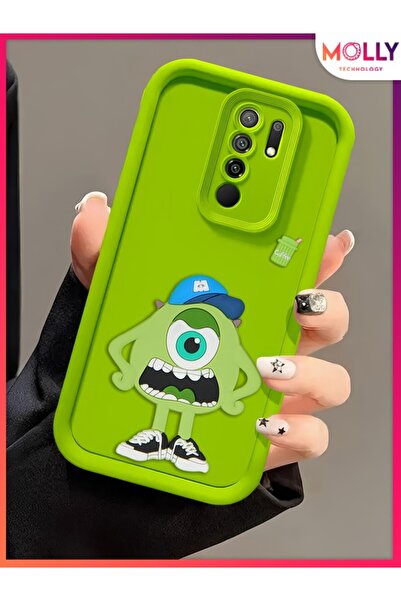 Molly Xiaomi Redmi Note 8 PRO İçin Yeşil Kenarları Kalın 3d Kabartmalı Canava...