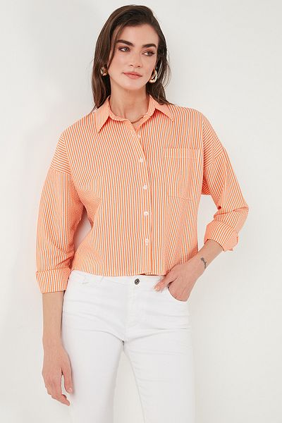 Lela Regular Fit Striped Chest Pocket Textured Shirt Shirt 6772870