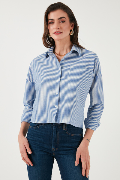 Lela Regular Fit Striped Chest Pocket Textured Shirt Shirt 6772870