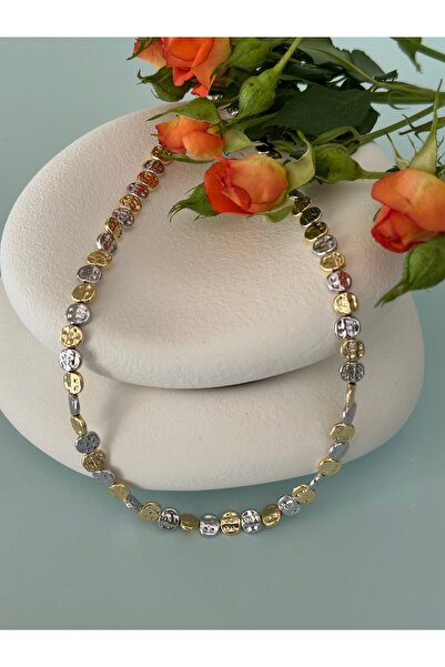 ADORN JEWELRY متعددة ماتي صف لوحة مسطحة قلادة الذهب والفضة التفاصيل