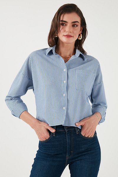 Lela Regular Fit Striped Chest Pocket Textured Shirt Shirt 6772870