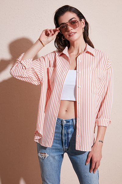 Lela Regular Fit Long Sleeve Striped Shirt Shirt 6772875