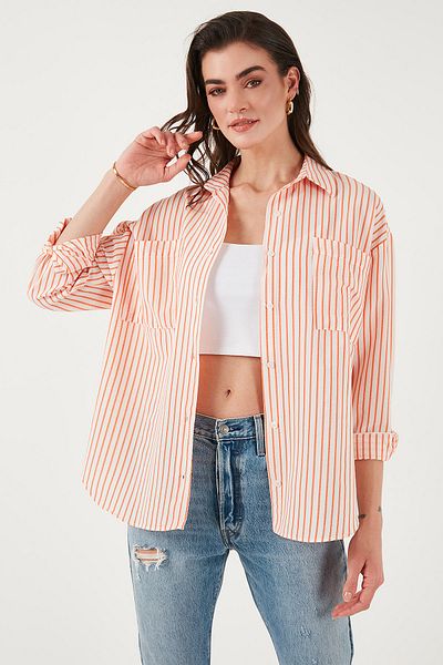 Lela Regular Fit Long Sleeve Striped Shirt Shirt 6772875