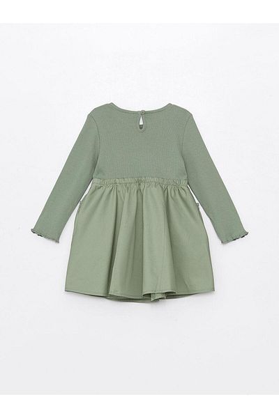LC Waikiki Crew Neck Long Sleeve Baby Girl Dress (S4)
