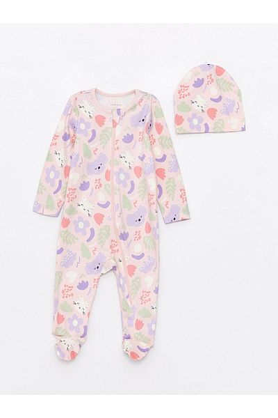 LC Waikiki Crew Neck Printed Baby Girl Hospital Discharge Set 3 Pieces (S4)