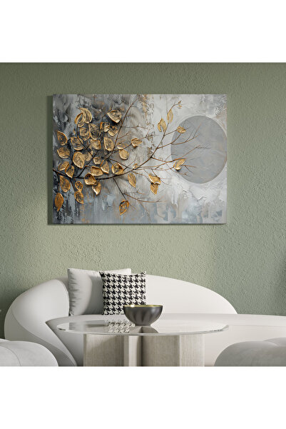 KOLDEMİR Ev Ofis İşyeri Dekorasyon Ay ve Manzara Detaylı Modern Tasarım Kanvas Tablo