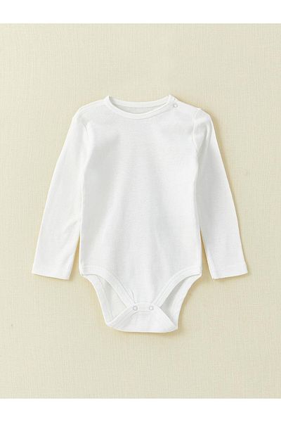 LC Waikiki Crew Neck Long Sleeve Baby Girl Snap Body 2-Piece (S3)