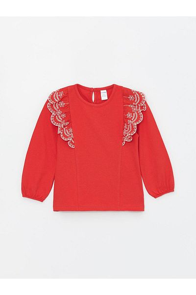 LC Waikiki Crew Neck Ruffle Detailed Long Sleeve T-Shirt (Old)