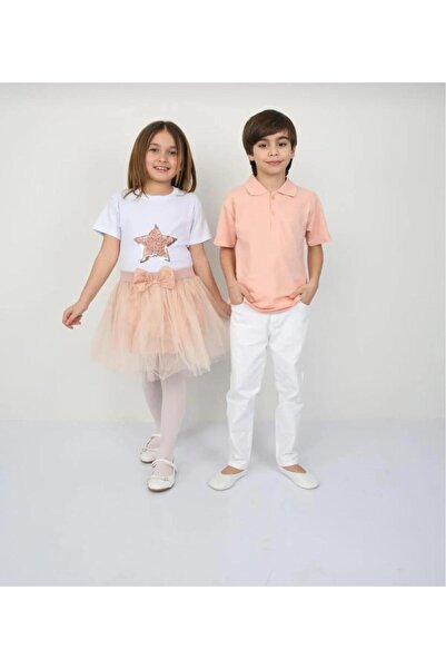 Nacar 23 Nisan KIZ ÇOCUK T-SHİRT Tütü Etek Kombin Erkek ÇOCUK Polo Yaka Panto...