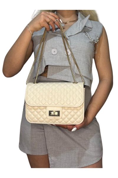 RAHA CLUB Women's 3-Eye Chain Adjustable Lock Detailed Hand and Shoulder Bag