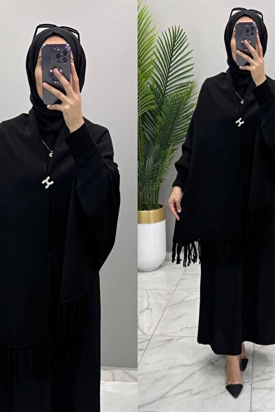 Mercan Sleeveless Shawl Poncho
