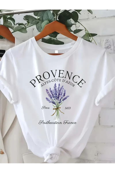 l'eivor تي شيرت نسائي مطبوع من بروفانس