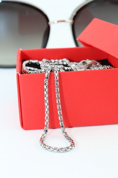 KEEBA Unisex Steel Silver Color Glasses Chain - Custom Design Steel Eyeglasses Rope & Strap