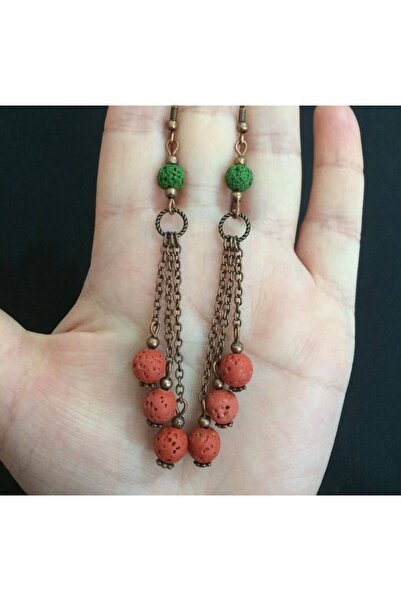 Birtakı'm Şeyler أقراط مصنوعة يدوياً من حجر الحمم البركانية الطبيعي