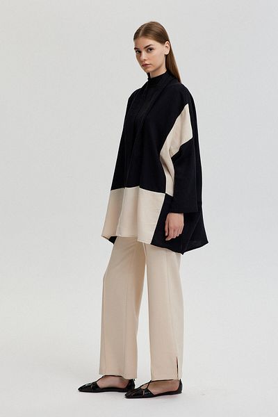 Touché Privé Color Block Patterned Muslin Kimono