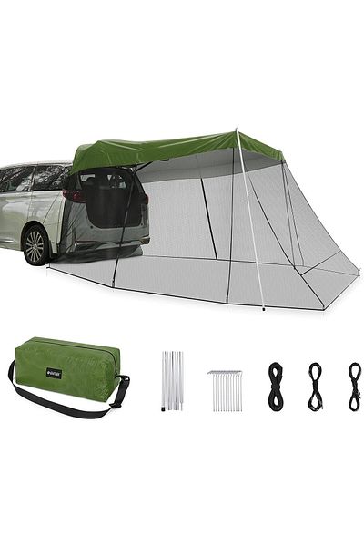 COOYA Portable Travel Insect Control Rear Tent for Touring SUV, Waterproof, with Mesh for Bug Protection