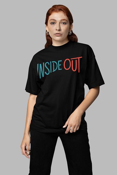 SEVBANO Inside Out Printed Unisex Oversize Cartoon Reverse Face T-Shirt