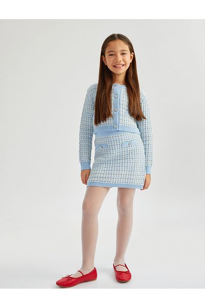 Koton Crew Neck Long Sleeve Buttoned Knitwear Cardigan