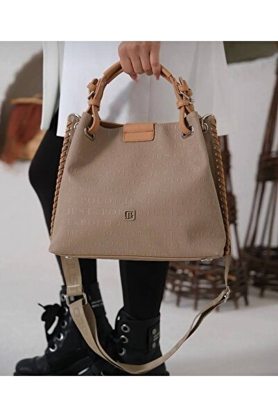 Just Polo حقيبة كتف نسائية من JUSTPOLO مصنوعة يدويًا باللون الأبيض مقاس كبير ...