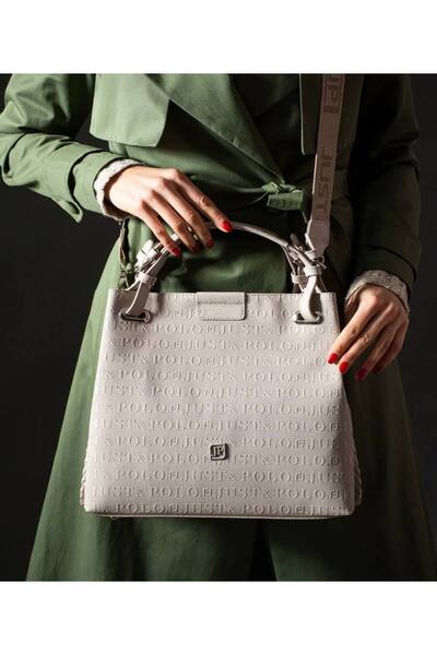 Just Polo Justpolo Women White Handmade Big Size 5 Compartment Braided Shabby...