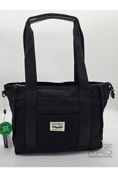 21K SMART BAGS حقائب ذكية 1326 حقيبة يد وكتف من قماش الكتان باللون الأسود