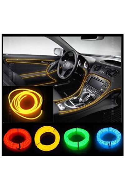 erkaotomotiv Araç Içi Sarı Neon Led Ip 2 Metre