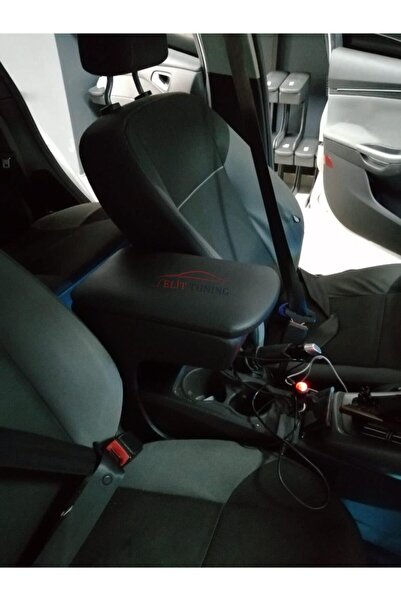 ElitTuning Focus 3 Deri Kol Dayama Kolçak Siyah Özel Üretim Mdf