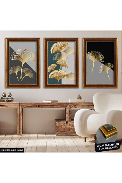 Evinemoda Çiçek 3 Parça Çerçeveli Tablo CVPLK