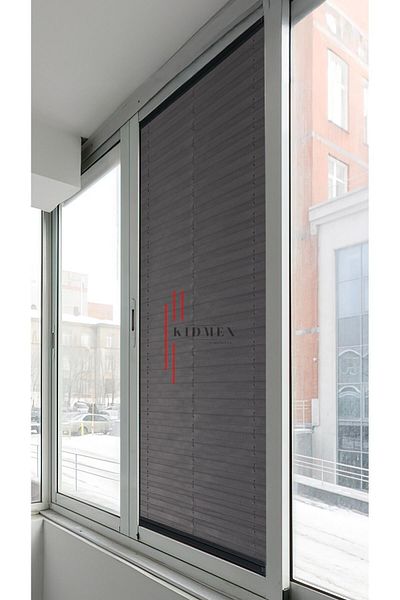 Kidmex Anthracite Dimout Semi Blackout - Office Home Living Room Curtain - Pleated Curtain