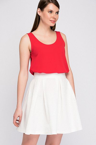 Sense Pleated Jacquard Skirt| Etk12656 Ecru
